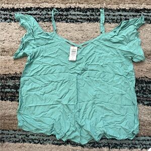 Torrid Green Ruffled Blouse